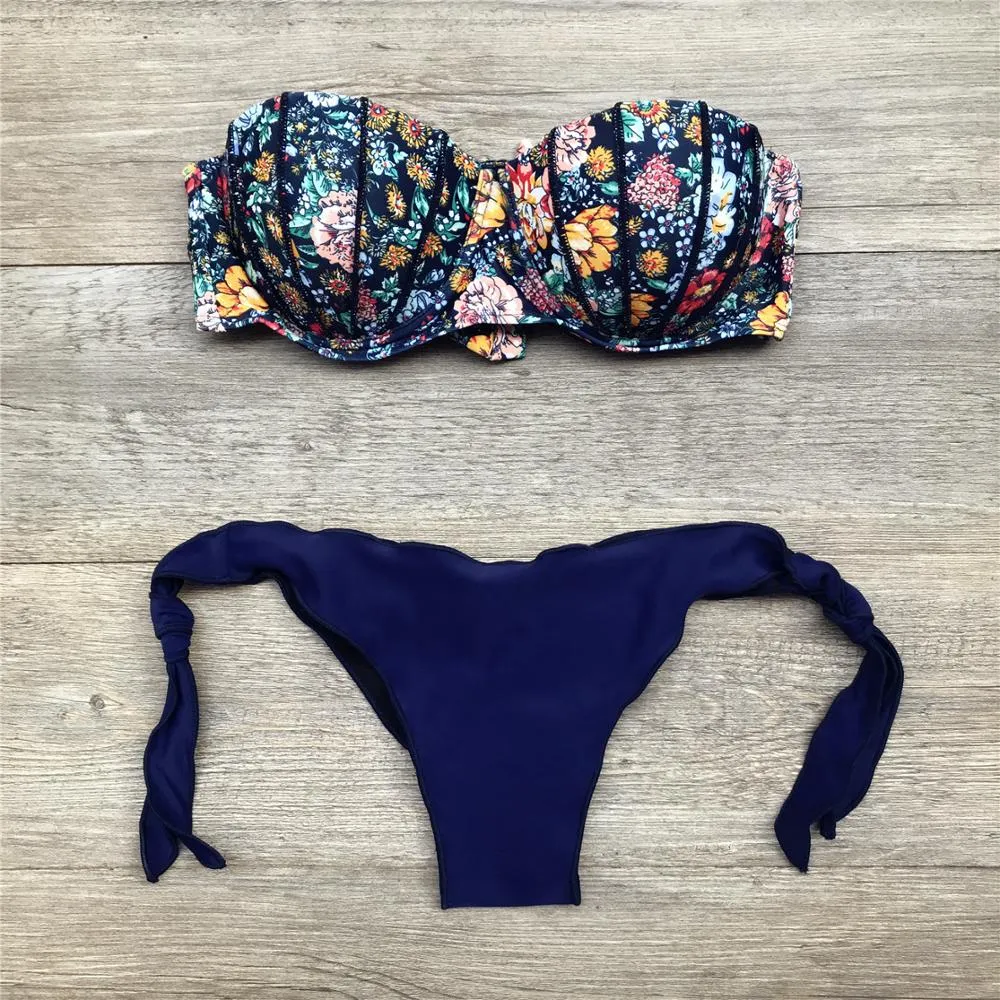 Seagm Bandage Beach Strapless Swimwear Bikinis 2020 Kvinnor Baddräkt Sexig Bikini Brasilianskt Biquini Plus Storlek Badkläder 485