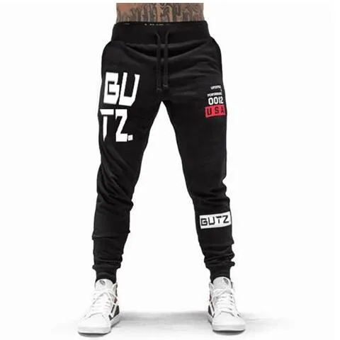 2019 Moda Erkek Koşu Pantolon Mektubu Pantolon Erkekler Spor Kalem Pantolon Erkekler Pamuk Yumuşak Vücut Geliştirme Joggers Gym Pantolon Ta ...