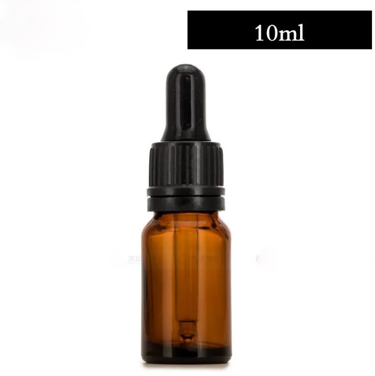 Venta al por mayor EE. UU. Reino Unido 10 ml Frascos cuentagotas de vidrio marrón Botellas de líquido de vidrio vacías recargables con tapa a prueba de manipulaciones para perfume de aromaterapia