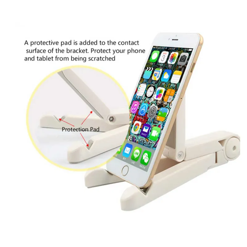 Support Smartphone Pliable Réglable - Pour Bureau, Voyage, Compatible Tablettes, Design Compact