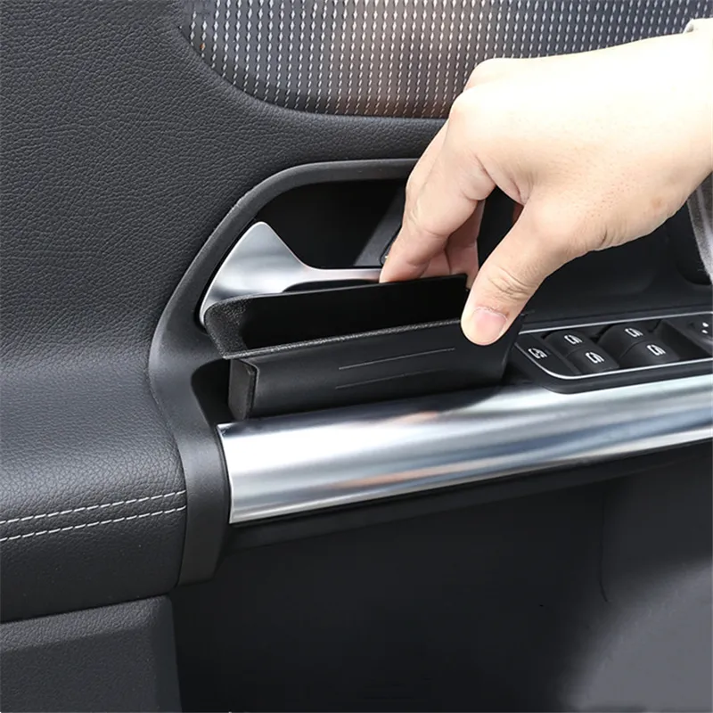 Car Styling Drzwi Klamka Do przechowywania Czarny Dla Mercedes Benz B Klasa GL W247 2020 Auto Wnętrze Organizator Akcesoria