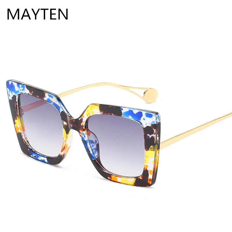 Квадратные солнцезащитные очки негабаритные большие рамки старинные женщины бренда 2020 новая модная модная популярное солнцезащитные очки UV400