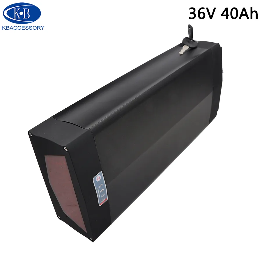 Free Shipping Rear Rack Battery 36v 40Ah 36v Lithium Battery Electric Bike Battery with USB + 2A charger for 1000w motor