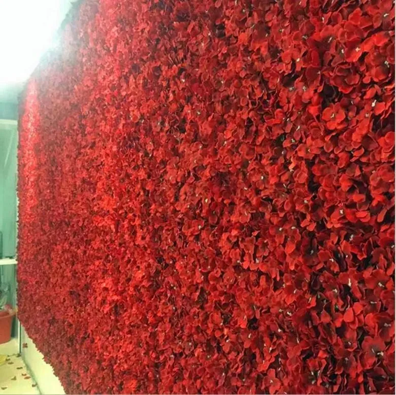 Taille de mur de fleur d'hortensia artificielle environ 40*60 cm accessoires de scène de mariage créatifs soie Rose entrelacs mur cryptage fond Floral