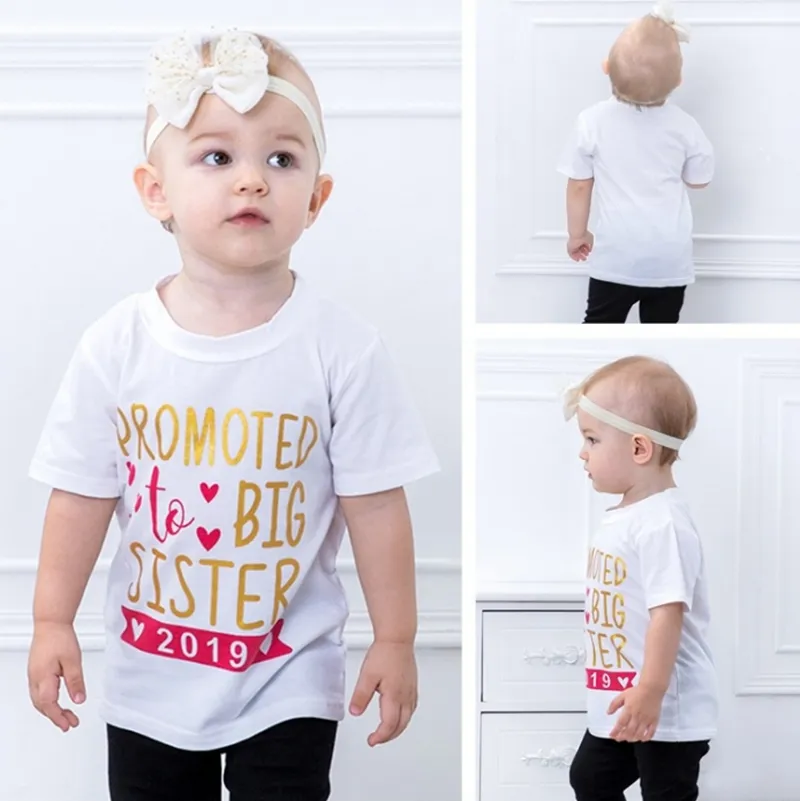 Baby Girls Shirts Promowane do Big Sister Letter Drukowane Dzieci T Shirt Koszulka Krótki rękaw Koszulki dziecięce Ins Dzieci Ubrania Letnie Odzież dziecięca DW2225