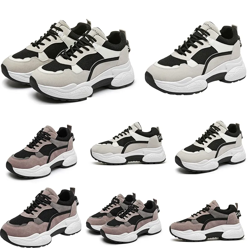 Kvinnakvalitetskor Newhigh Top Running Triple Grey Black Browm White Mesh Bekvämt andningstränare Designer Sneakers Storlek 35-40