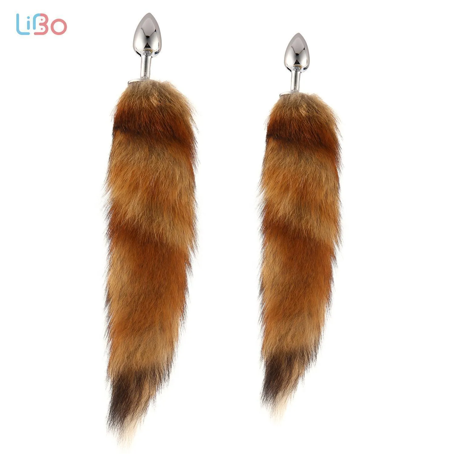 Li Bo Anale Plug Fox Volwassen Tail Bult Plug Metal met Grote Real Crystal Fox Tails Metal Butt Plug Paar Seksspeeltjes Erotische Cosplay Y19062802