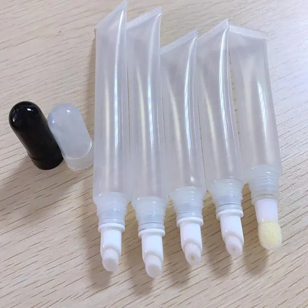 100pcs 새로운 플라스틱 화장품 튜브, 10ml 15ml 빈 PE 압착 튜브 립글로스 메이크업 화장품 튜브 포장