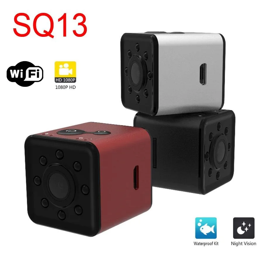 Wifi كاميرا مصغرة كاميرا مصغرة SQ13 hd 1080 وعاء للرؤية الليلية فيديو الاستشعار مسجل كاميرا الرياضة البسيطة dv dvr للماء كاميرا صغيرة