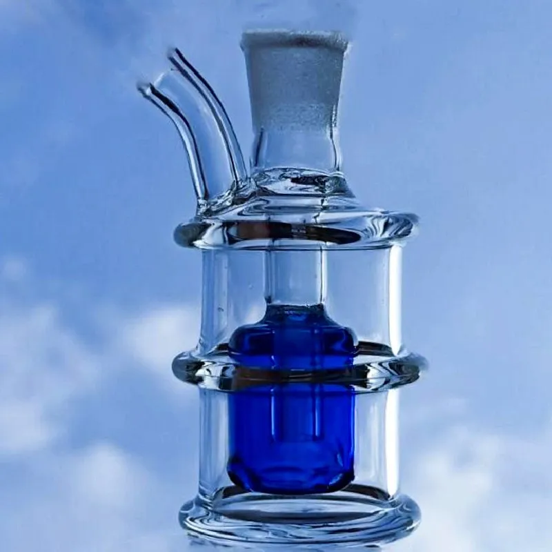 10mm Mini-Glasbongs Spiral Recycler Dab Bohrinseln Wasserpfeife 10mm weibliche Gelenkwasserpfeife