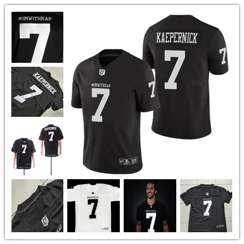 Uomo 7 COLIN KAEPERNICK IMWITHKAP Maglie da football universitario di film I M CON KAP Uniformi cucite nere bianche rosse Taglia S-XXXL