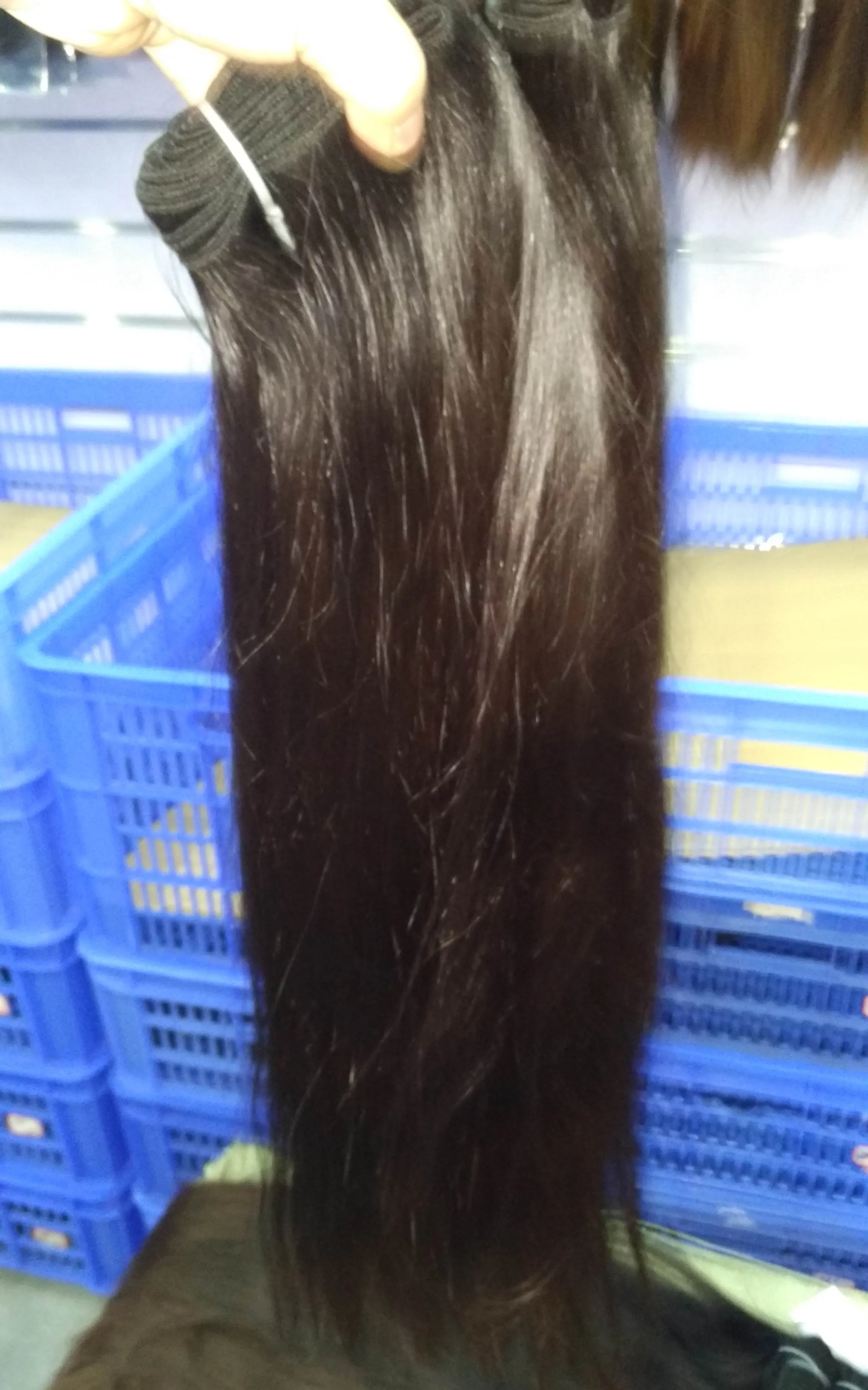 Dubbeldragna wefts 13a r￥a obearbetade rakt vietnamesiska m￤nskliga h￥r wefts 300g/mycket superkvalitet