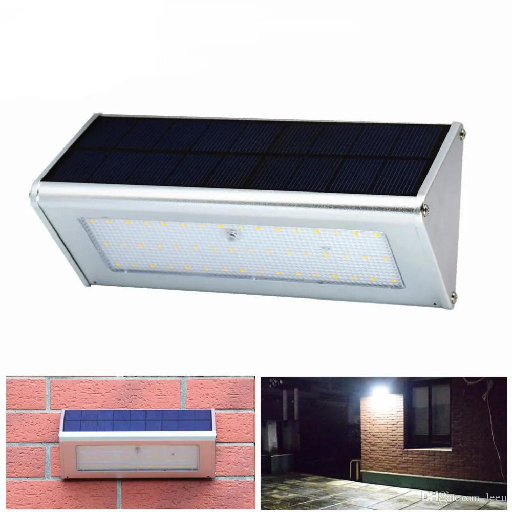 Solar Sensor Beveiligingslamp 48 LED's Markering Tuin Waterdicht Zonne-licht door Radar Motion Outdoor Aluminium Straatlantaarn Lampada