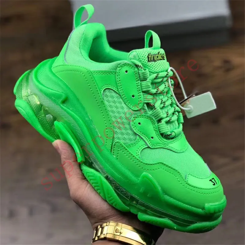 Bulk Luxury Triple S Clear Sole Casual Shoes Neon Green Yellow Rainbow Black White From Superpowerstore 33.33 DHgate.Com