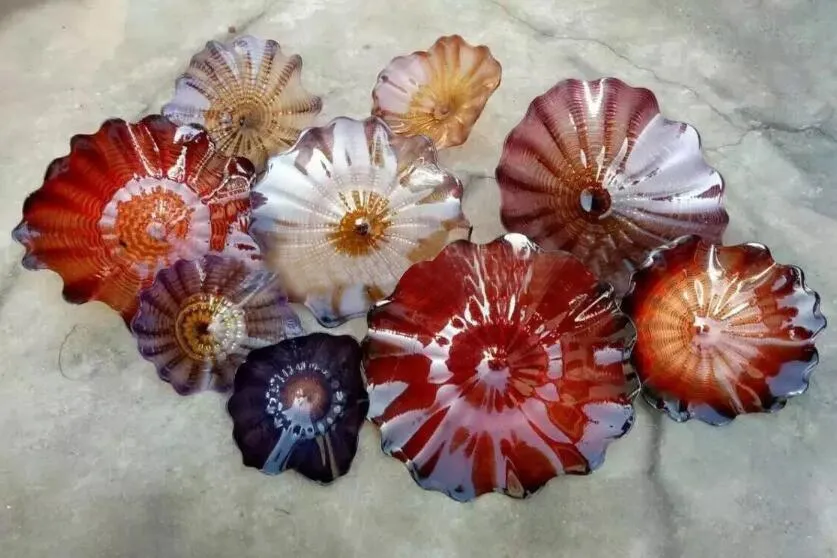 Lampade colorate antiche Piatti di fiori in vetro di Murano Soggiorno Appeso Luce astratta per la decorazione della parete