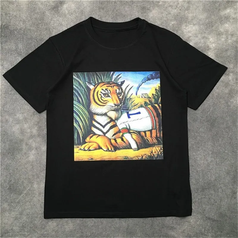 Mode de rue hommes t-shirt 2020 tigre motif Polo pull à manches courtes t-shirts hommes femmes Couples élégant haute qualité t-shirt