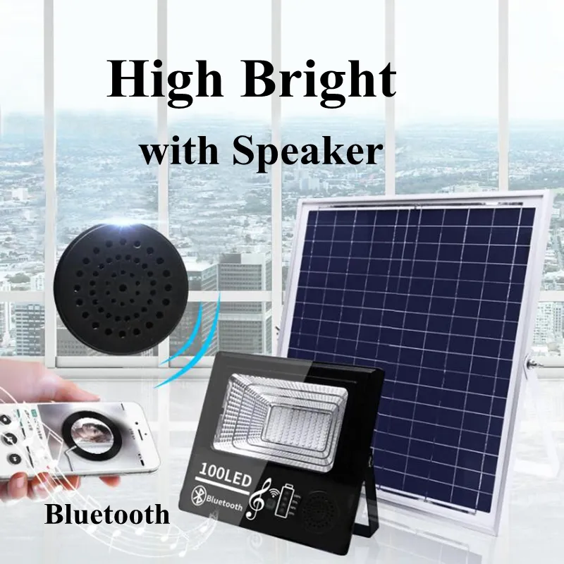 Edison2011 2019 Smart Solar Lamp Light Bluetooth Music Street Light IP67 Outdoor Solar Spotlight Floodlight Light Control Fjärrkontroll