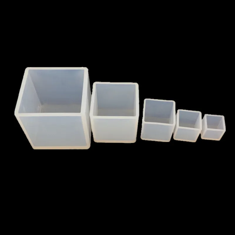 Square Cube Silicone Resin Molds for Polymer Clay Crafting Resin Epoxy Jewelry Making Tools 5 Size