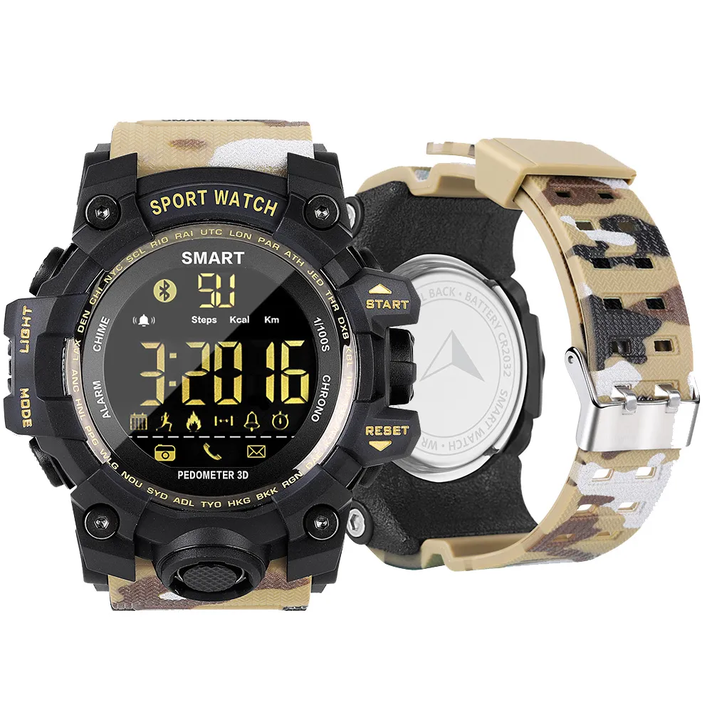 IP67 Smart Watch Smart Watch Bluetooth Wristwatch Wristwatch FSTN Ecran Smart Bracelet pour iPhone iOS Android Watch