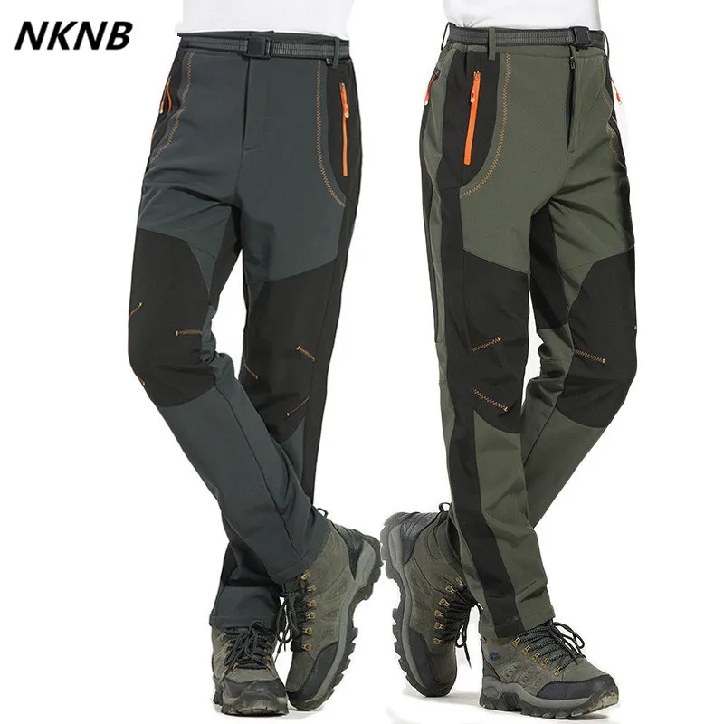 Pantaloni invernali caldi da uomo 5XL Pantaloni cargo da uomo con fodera in pile Pantaloni impermeabili da uomo Stretch da lavoro casual AM110