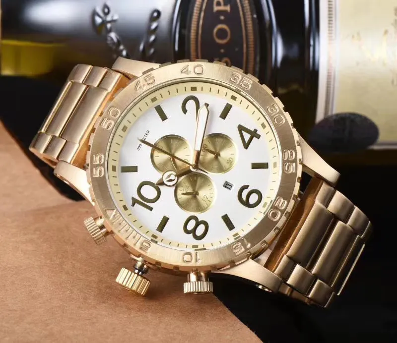 Men Clock Big Size Watches Men Chronograph Full Stainless Steel