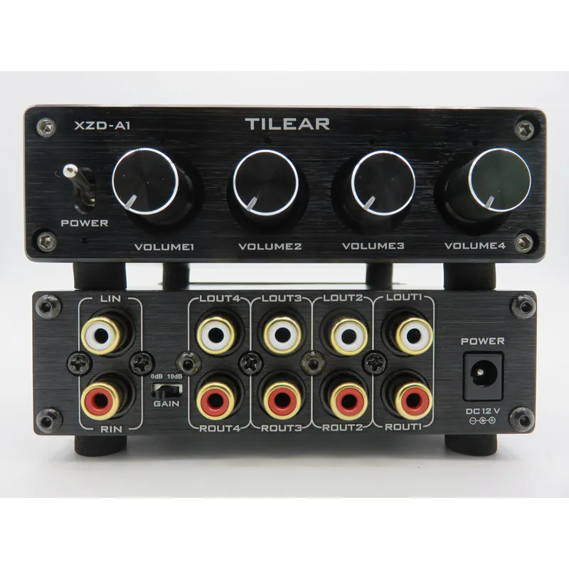 Répartiteur audio stéréo double canal, amplificateur d'isolation du bruit  au sol 2 en 4 sorties 3,5 mm, répartiteur audio RCA pour multimédia