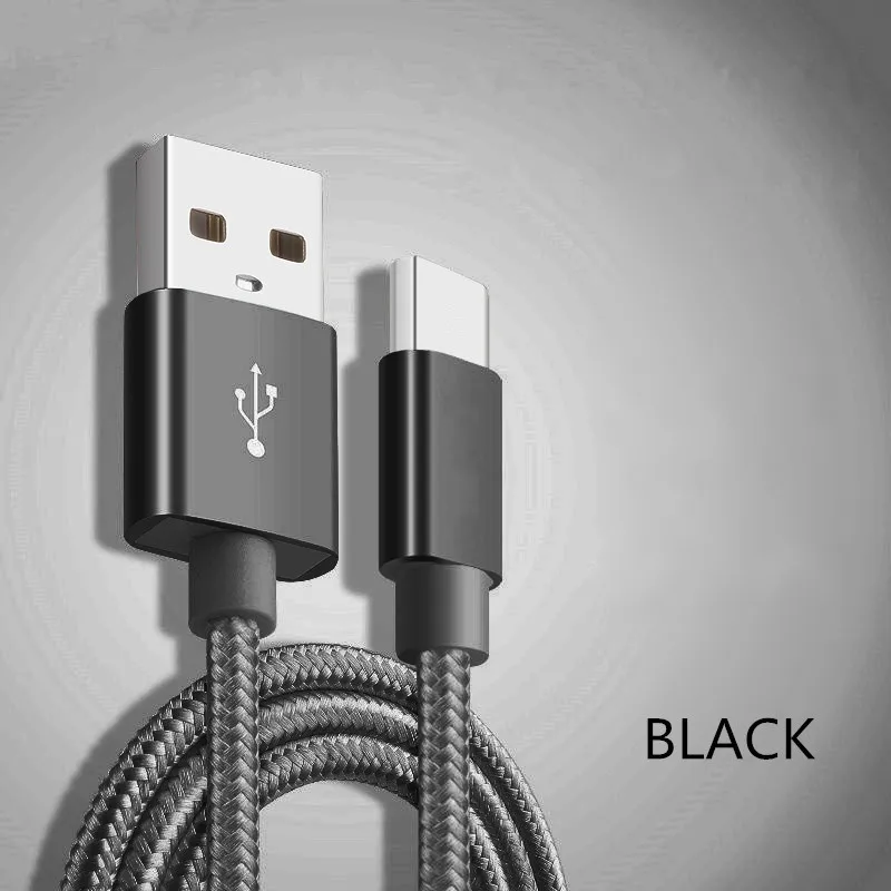 Typ C Nylon flätade mikro USB -kablar Laddning Synkronisering Data Hållbar snabbladdningsladdningssladd för Android V8 Smarttelefon