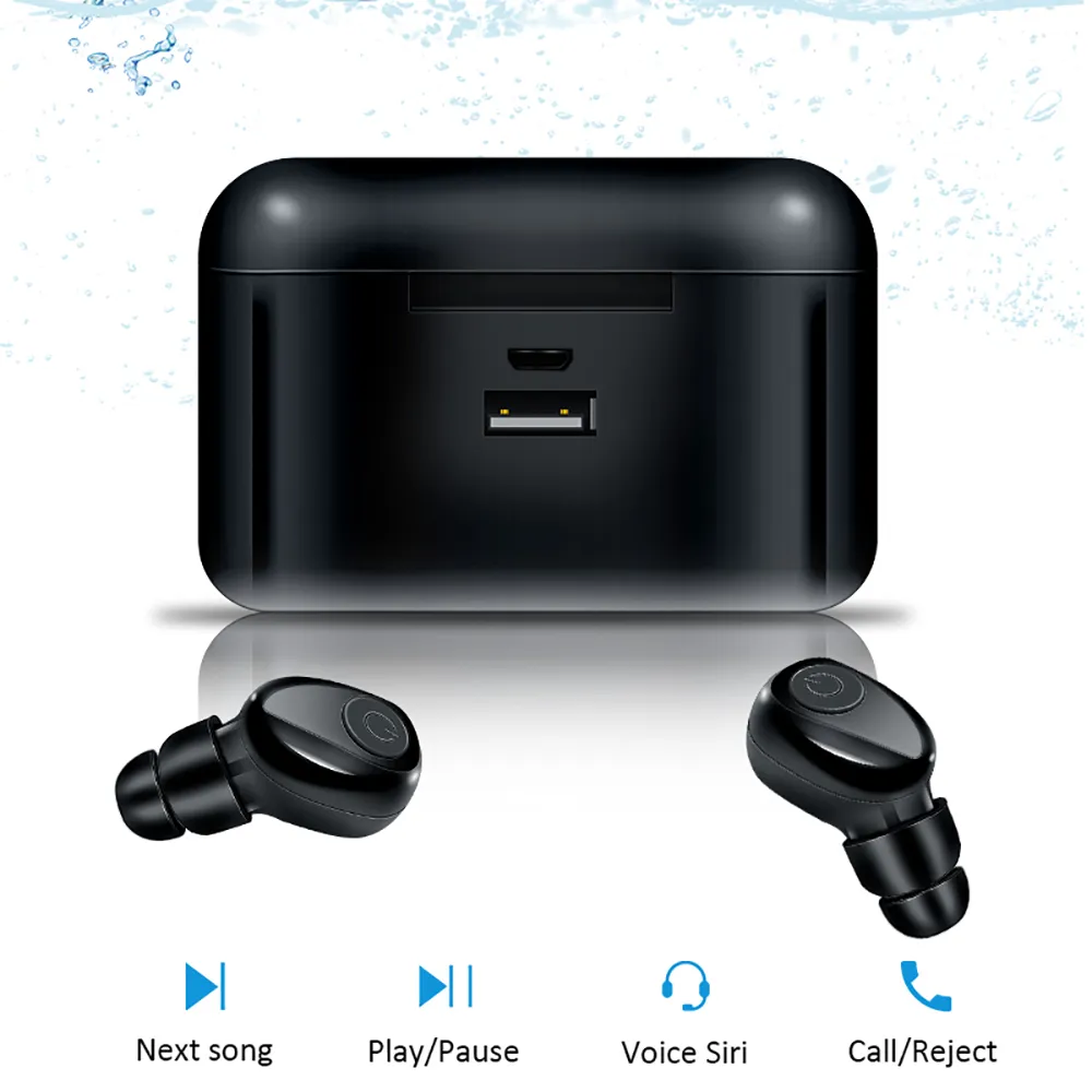 X8 TWS Bluetooth Echte Drahtlose Ohrhörer Bluetooth Kopfhörer Mini TWS Wasserdichte Headfrees mit 2200 mAh Power Bank Für Alle Telefon