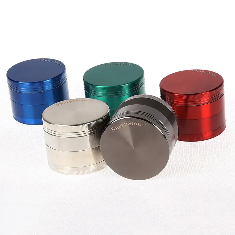 Colorful 4 Layers Parts Grinders Zinc Alloy Sharpstone Dry Herb Vaporizer Grinder For Smoking Water Pipes 40 50 55 63mm With Teeth