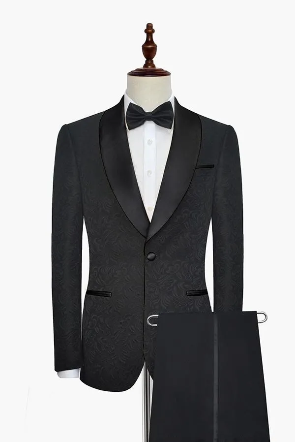 Abo Da Sposo In Tessuto Pregiato Nero Completo 2 Pezzi Con Giacca, Pantaloni E Cravatta Su Misura Uomo Da 83,53 € | DHgate
