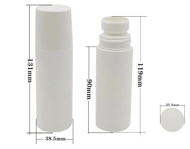 Garrafa de 100ml Branco Rolo plástico rolo vazio Garrafas 100CC Roll-on bola Garrafa Desodorante Perfume Loção Luz Container SN2634