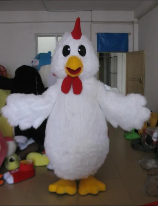 Halloween white chicken Mascot Costume Top Quality Cartoon Big cock Anime theme character Christmas Carnival Party Costumes