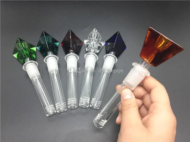Glas-Downstem-Diffusor, 14 mm Innengewinde auf 18 mm Außengewinde, Glas-Downstem-Adapter für Glasbongs, Wasserpfeifen mit Tabakkopf