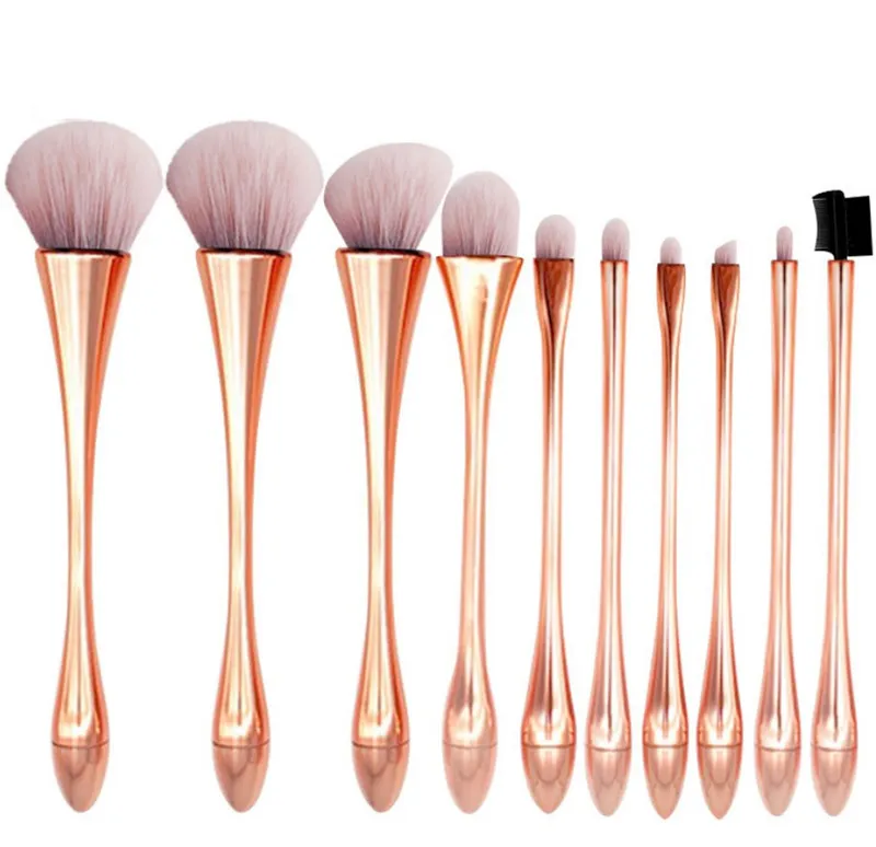 10pcs Small Waist Makeup Brushes beauty tools goblet loose powder blush brush make up tool free ship 20