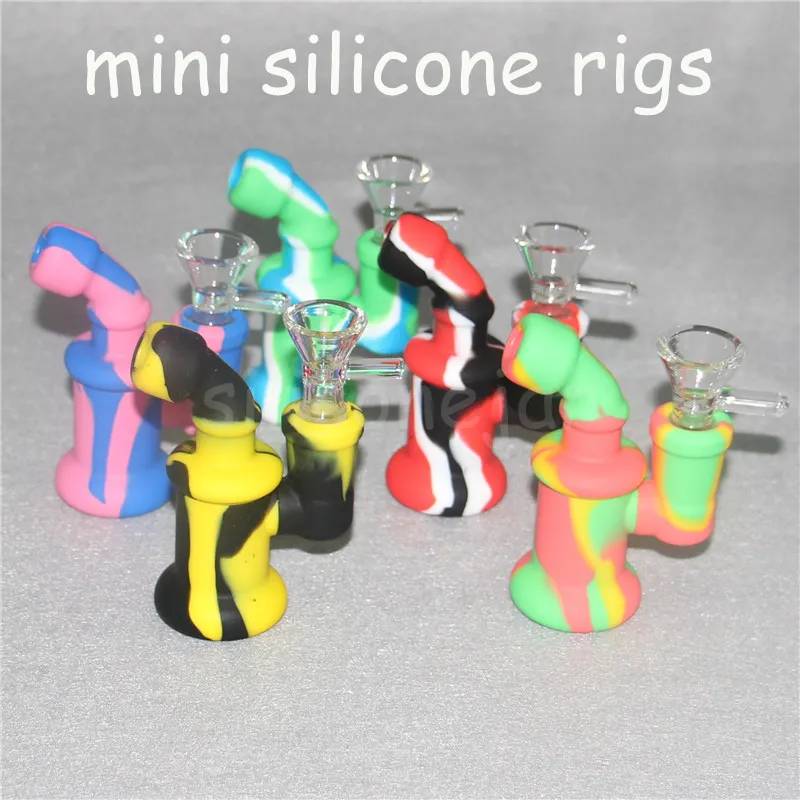 Mini-Silikon-Ölbrenner, Bubbler, Wasserpfeifen, Wasserbongs, kleine Brenner, Rohre, Bubbler, Dab-Rigs zum Rauchen berauschender Bongs