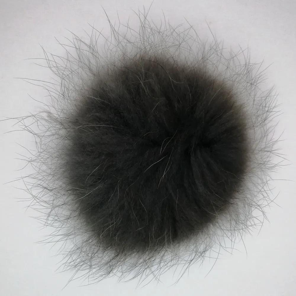 Manufacturer Stylish Accessories Top Quality Baby Blue Genuine Raccoon Fur Pom Poms Balls with metal snap button for decoration