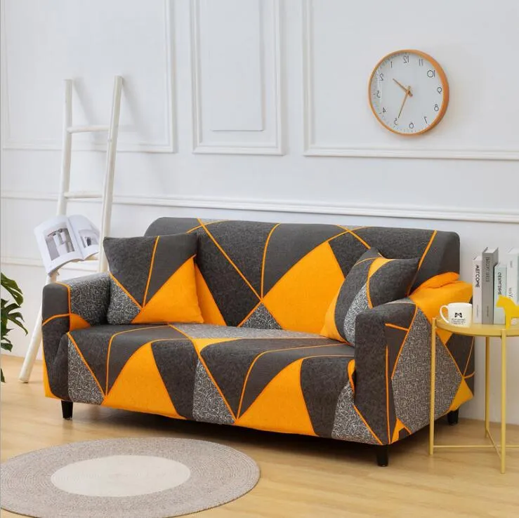 Geometric Patterns Slipcover Non-slip Elastic Sofa Covers Polyester Four Season All-inclusive Stretch Sofa Cushion Sofa Cover 1/2/3/4-seater