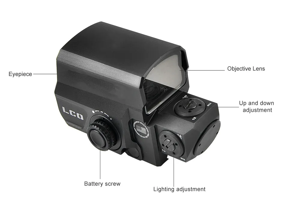 La lunette de visée holographique à visée rouge tactique convient à tous les fusils de chasse à montage sur rail de 20 mm