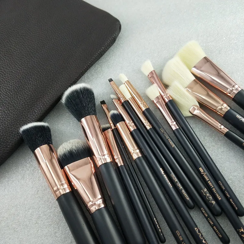 Ny varumärkesborste 15st / set Professionell Makeup Brush Set Eyeshadow Eyeliner Blandning Penna Kosmetik Verktyg med Väska