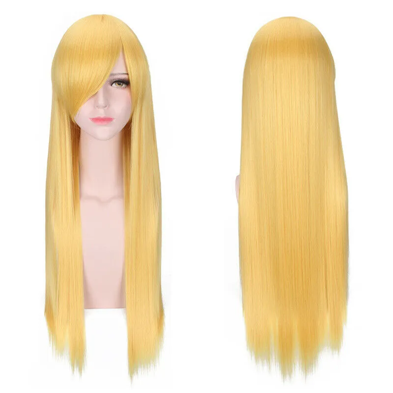 Storlek: Justerbara syntetiska peruker Välj färg och stil 80cm Kvinnor Långt Straight Syntetisk Hair Party Cosplay Full WIG värmebeständig