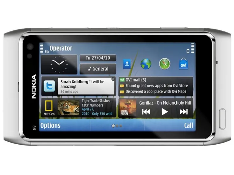 Original de la pantalla táctil de Nokia N8 12MP 3G WIFI Bluetooth 16GB ROM 3.5" teléfono