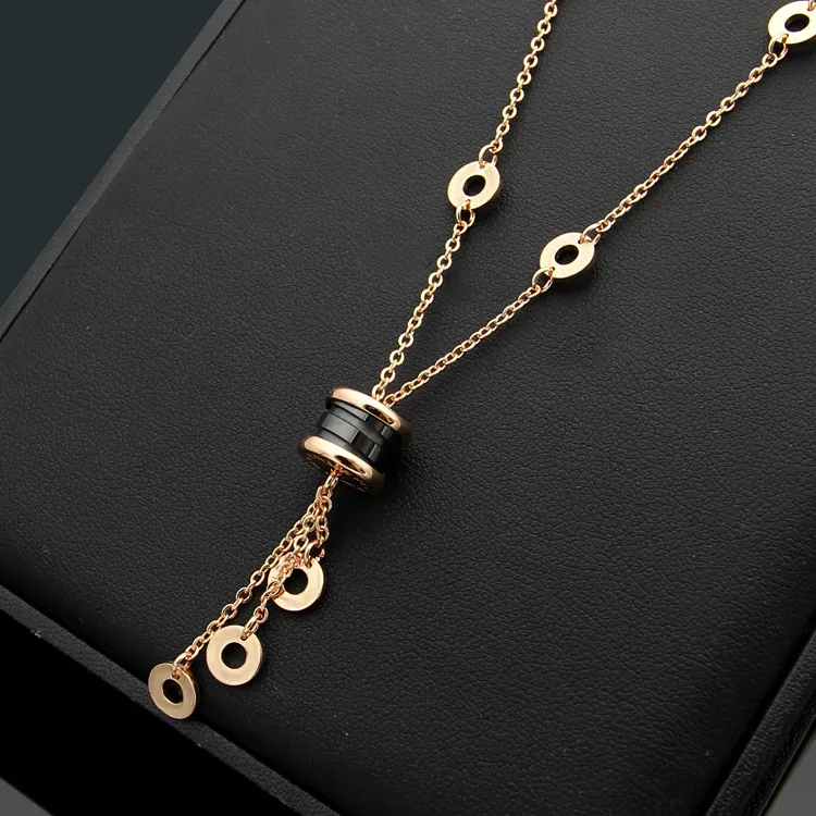 Оптовая роскошь 2019 новый бренд ожерелье высокое качество черно-белый керамический кисточка ожерелье женщины очарование ожерелье
