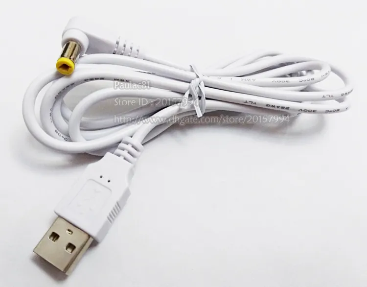 90 Stopniowe kątowe DC 5.5 * 2.1mm Męskie do USB2.0 Typ Męski Złącze zasilania Kabel 5 V 1.5m / 2szt