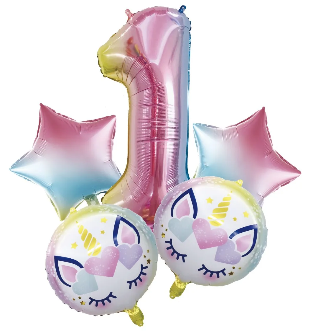 18 Inches Unicorn Balloons Letter Number Aluminum Foil Balloons Helium Ballons Birthday Decoration Wedding Air Balloon Party Supplies