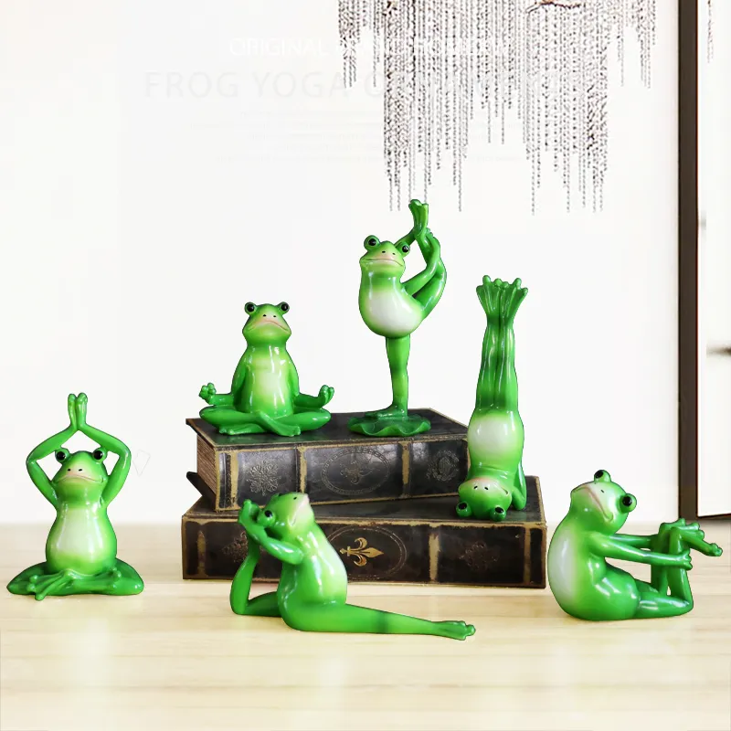 Figurines Diminutos Resina Yoga Sapo Estatueta Garden Miniatures Decoração  Acessórios Para Sala De Estar Ornamentos Início Sapo De $491,76
