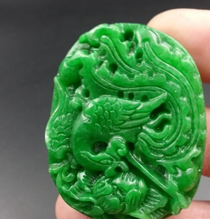 Natural jade pendant phoenix peony jade pendant pendant for men and women