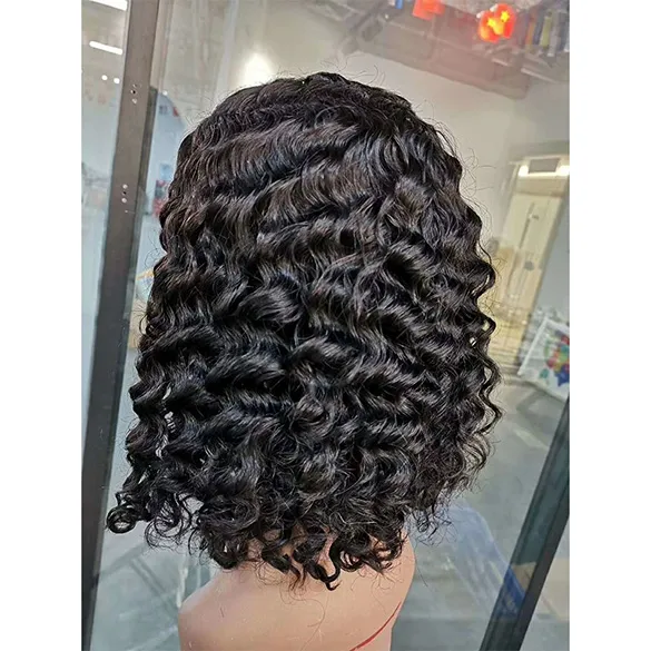 Virgin Human Hair Deep Wave Bob Wig: 10 16 Inch Indian Raw  display picture 3