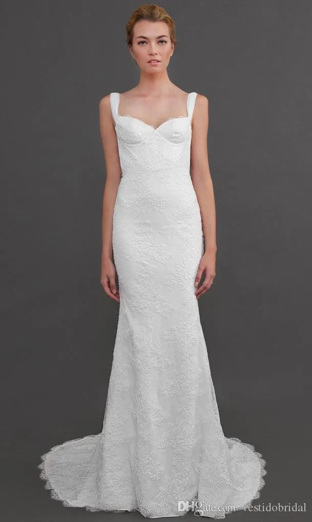 Vintage Katie May Lace wedding dress with Spaghetti Straps, Open Back, and Court Train - Perfect for Spring/Summer Beach and Garden Weddings (2016 XP) Vintage Katie May Lace wedding dress with Spaghetti Straps, Open Back, and Court Train - Perfect for Spring/Summer Beach and Garden Weddings (2016 XP)