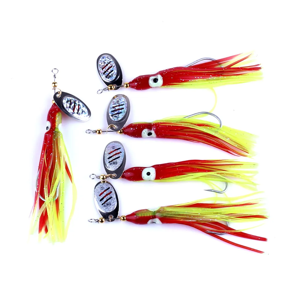 15 pcs soft polvo substituição saias 7.5g totalmente luminosa lulas rigs trolling isca iscas de pesca spinner (sp026)