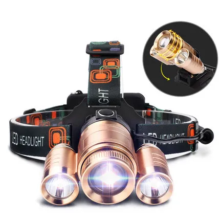 Nouveau 3000Lumens T6 LED phare Zoomable phare Ultra lumineux 3 Modes d'éclairage torche de pêche lampe frontale vélo avant lumière étanche